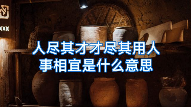 人尽其才才尽其用人事相宜是什么意思