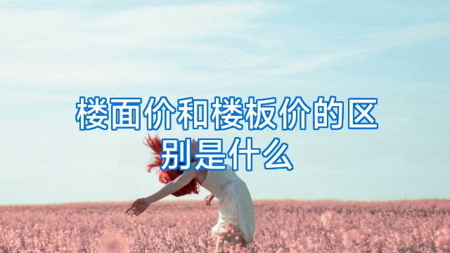 楼面价和楼板价的区别是什么