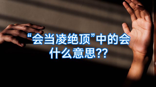 “会当凌绝顶”中的会什么意思??