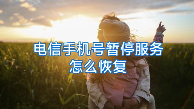 电信手机号暂停服务怎么恢复