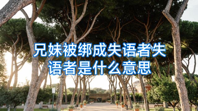 兄妹被绑成失语者失语者是什么意思