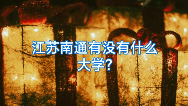 江苏南通有没有什么大学?