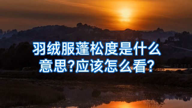 羽绒服蓬松度是什么意思?应该怎么看?