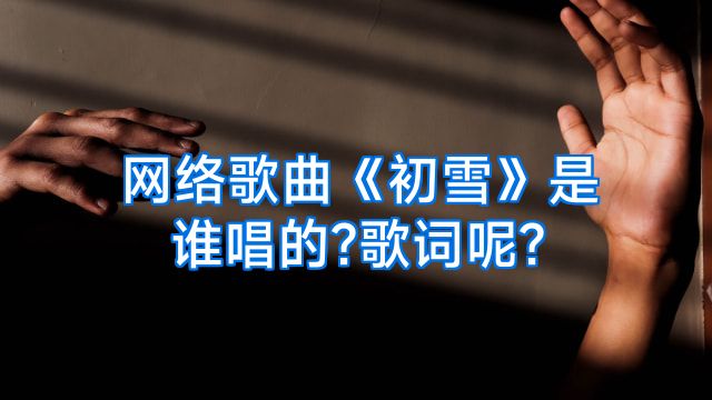 网络歌曲《初雪》是谁唱的?歌词呢?