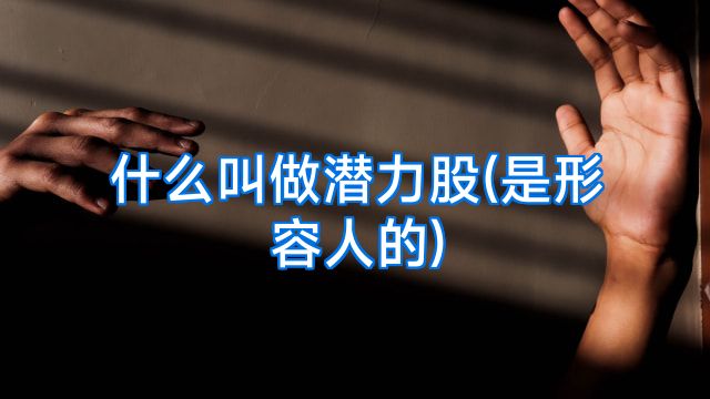 什么叫做潜力股(是形容人的)
