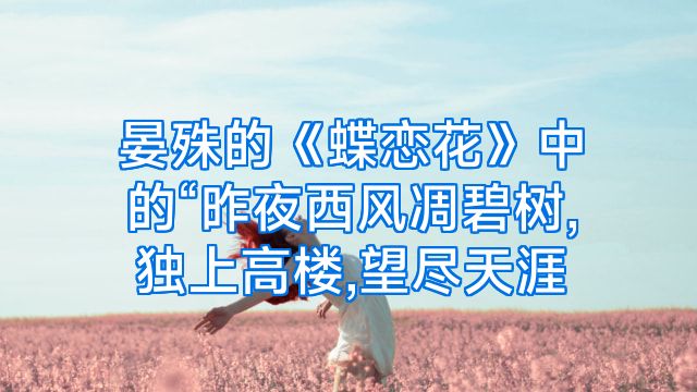 晏殊的《蝶恋花》中的“昨夜西风凋碧树,独上高楼,望尽天涯