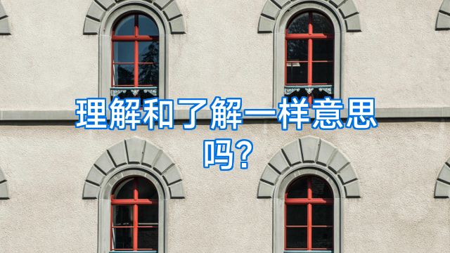 理解和了解一样意思吗?