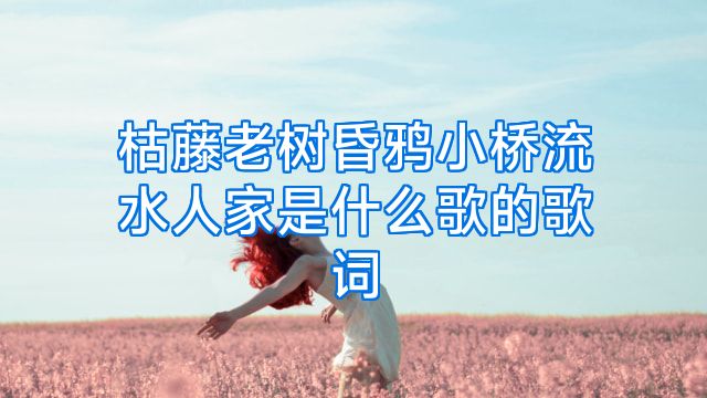 枯藤老树昏鸦小桥流水人家是什么歌的歌词