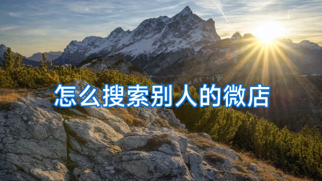 怎么搜索别人的微店