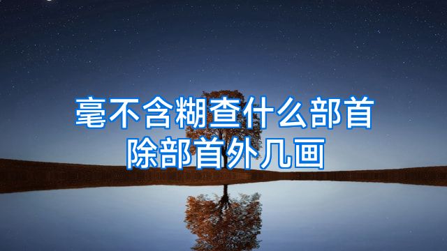 毫不含糊查什么部首除部首外几画