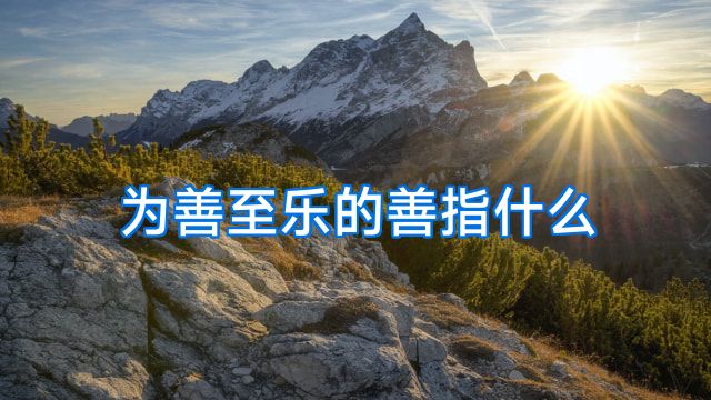 为善至乐的善指什么