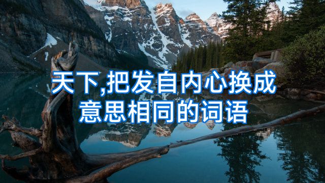 天下,把发自内心换成意思相同的词语