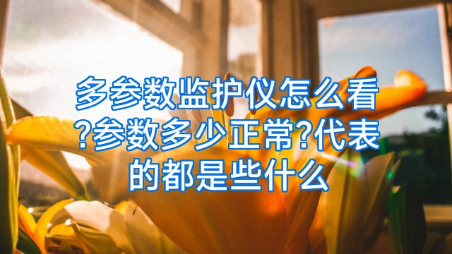 多参数监护仪怎么看?参数多少正常?代表的都是些什么