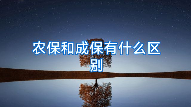 农保和成保有什么区别