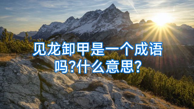 见龙卸甲是一个成语吗?什么意思?