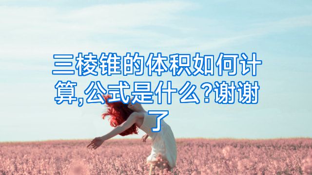 三棱锥的体积如何计算,公式是什么?谢谢了