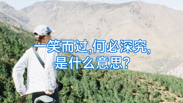 一笑而过,何必深究,是什么意思?