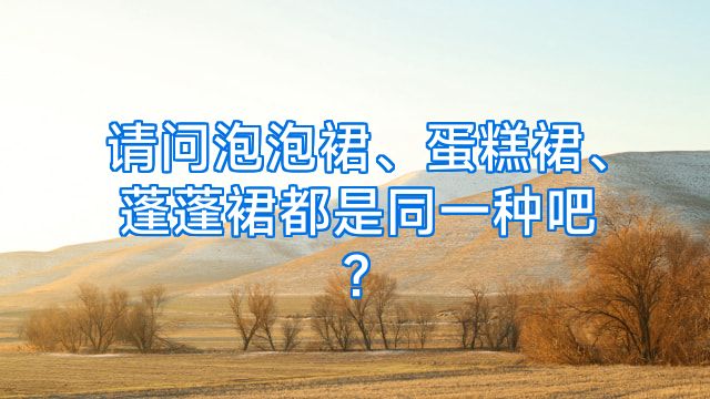 请问泡泡裙、蛋糕裙、蓬蓬裙都是同一种吧?