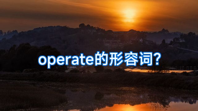 operate的形容词?