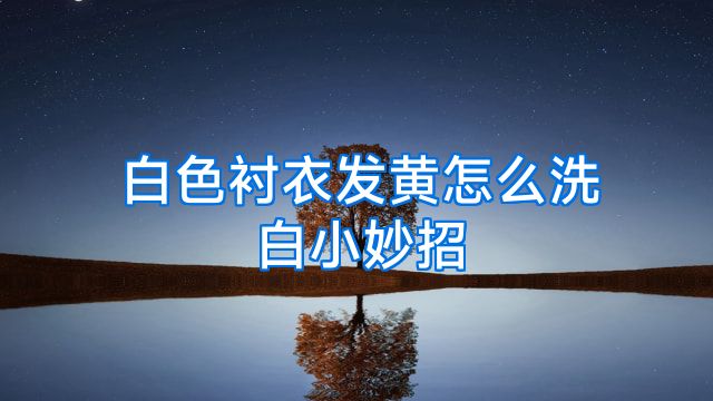 白色衬衣发黄怎么洗白小妙招