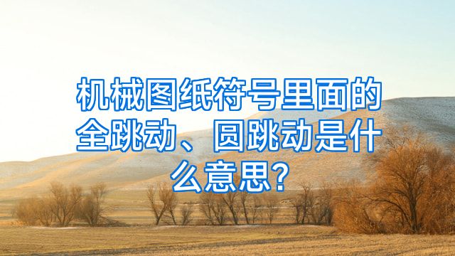 机械图纸符号里面的全跳动、圆跳动是什么意思?