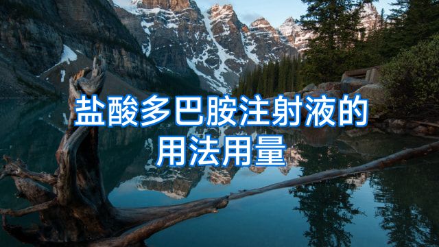 盐酸多巴胺注射液的用法用量