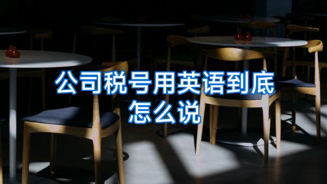 公司税号用英语到底怎么说