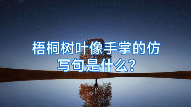 梧桐树叶像手掌的仿写句是什么?