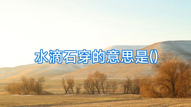 水滴石穿的意思是()