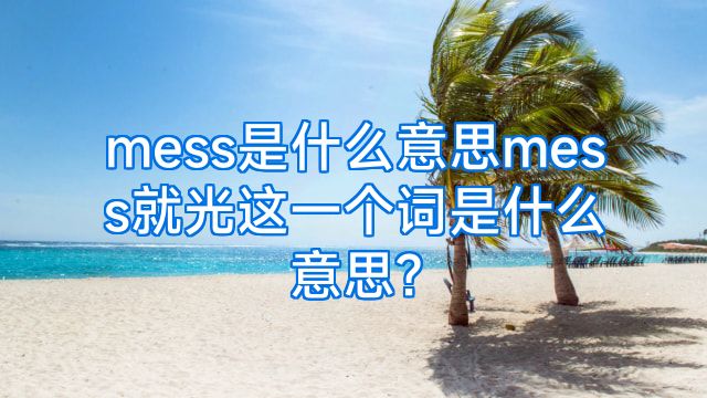 mess是什么意思mess就光这一个词是什么意思?