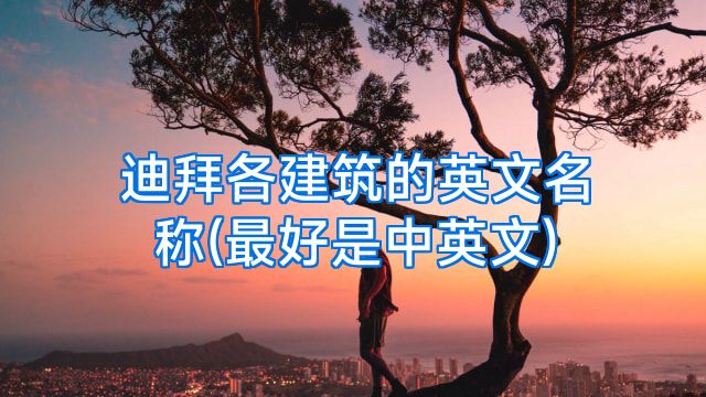 迪拜各建筑的英文名称(最好是中英文)