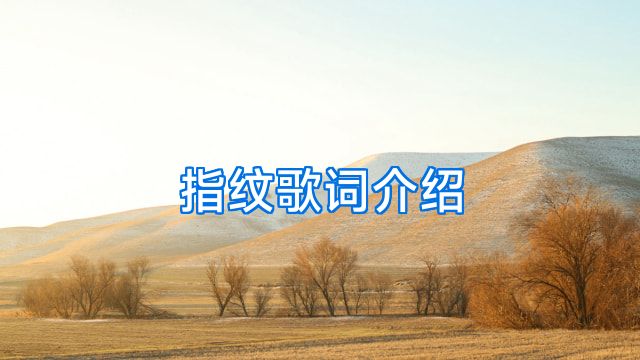 指纹歌词介绍