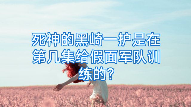 死神的黑崎一护是在第几集给假面军队训练的?