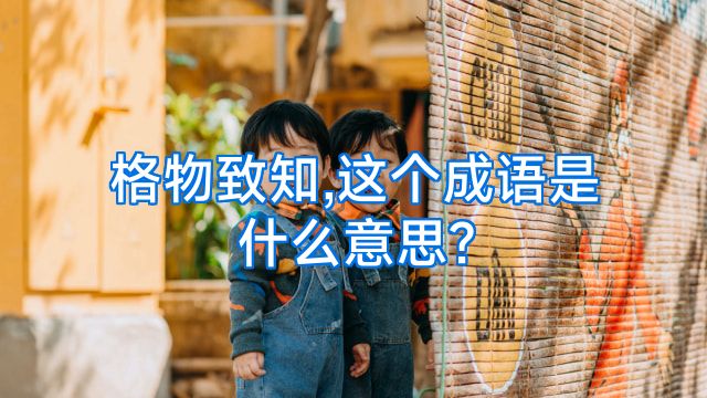 格物致知,这个成语是什么意思?