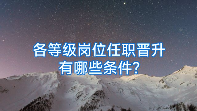 各等级岗位任职晋升有哪些条件?