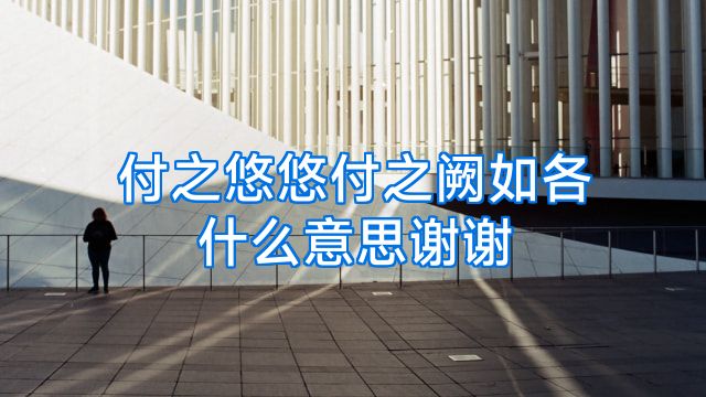 付之悠悠付之阙如各什么意思谢谢