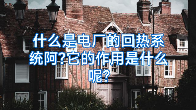什么是电厂的回热系统阿?它的作用是什么呢?