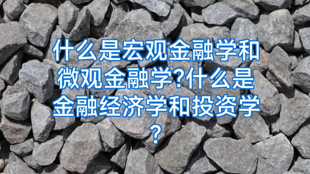 什么是宏观金融学和微观金融学?什么是金融经济学和投资学?