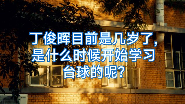 丁俊晖目前是几岁了,是什么时候开始学习台球的呢?
