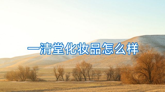 一清堂化妆品怎么样