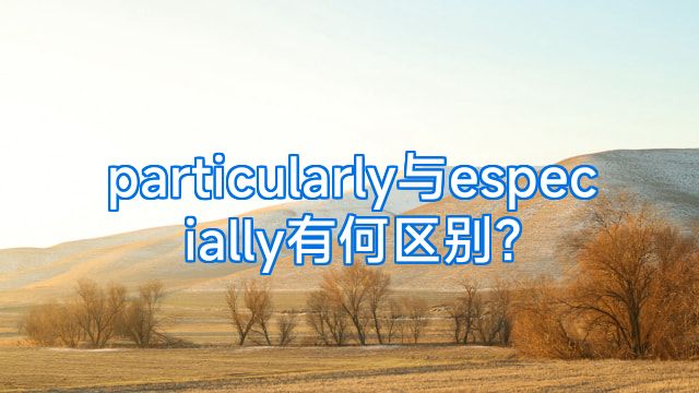 particularly与especially有何区别?