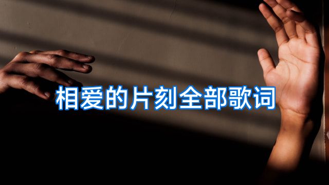 相爱的片刻全部歌词