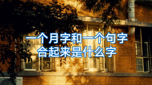 一个月字和一个句字合起来是什么字