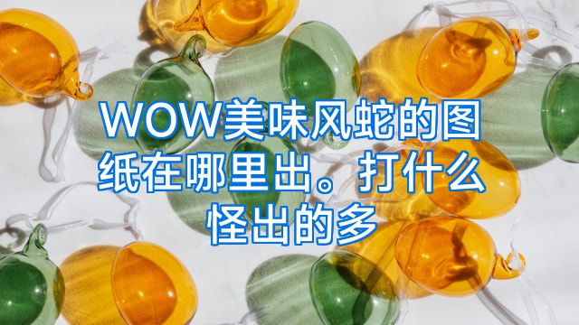 WOW美味风蛇的图纸在哪里出。打什么怪出的多