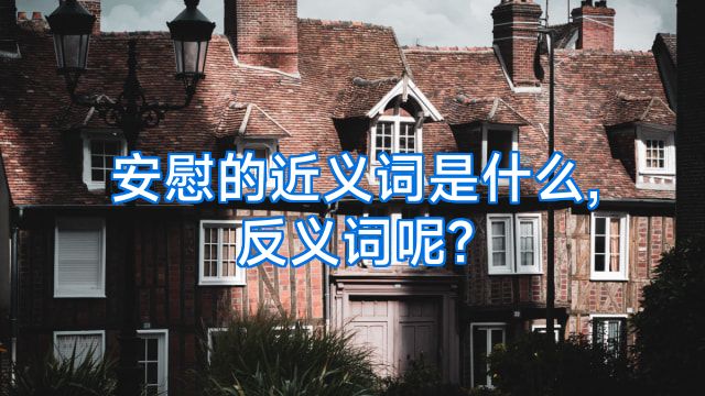 安慰的近义词是什么,反义词呢?