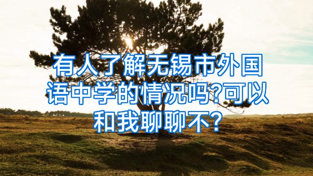 有人了解无锡市外国语中学的情况吗?可以和我聊聊不?