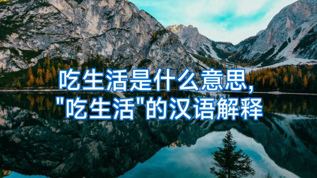 吃生活是什么意思,