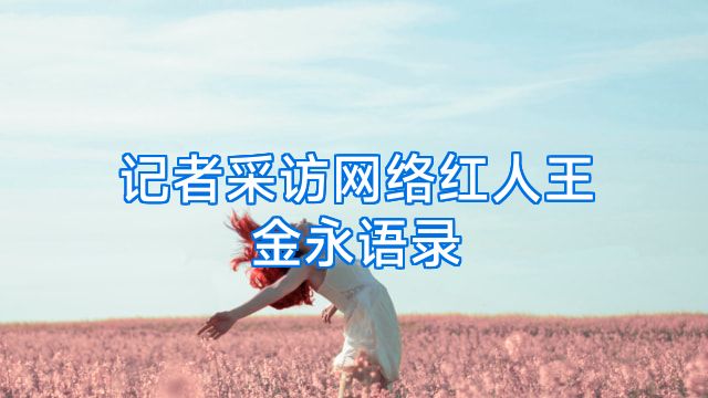 记者采访网络红人王金永语录