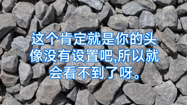 这个肯定就是你的头像没有设置吧,所以就会看不到了呀。
