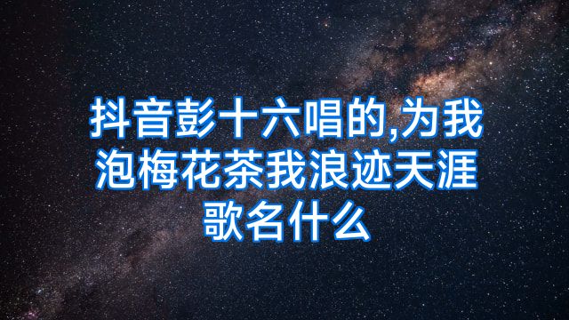 抖音彭十六唱的,为我泡梅花茶我浪迹天涯歌名什么